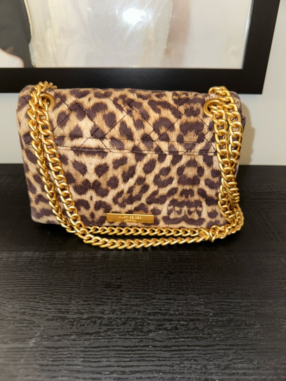 Kurt Geiger Leopard Quilted Mini Chain Shoulder Bag with Gold Hardware - Picture 9 of 11